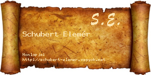 Schubert Elemér névjegykártya